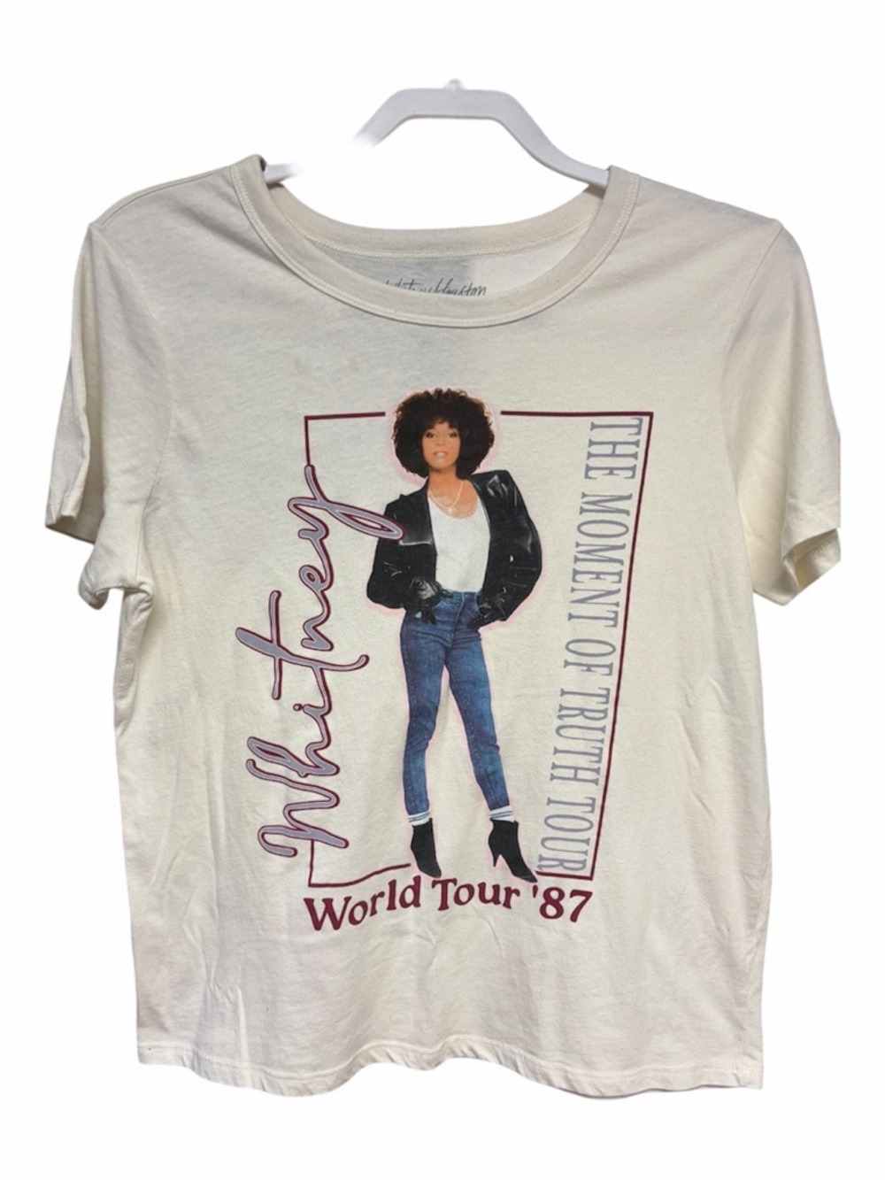 Whitney World Tour '87 Graphic Short Sleeve Tee - Cream